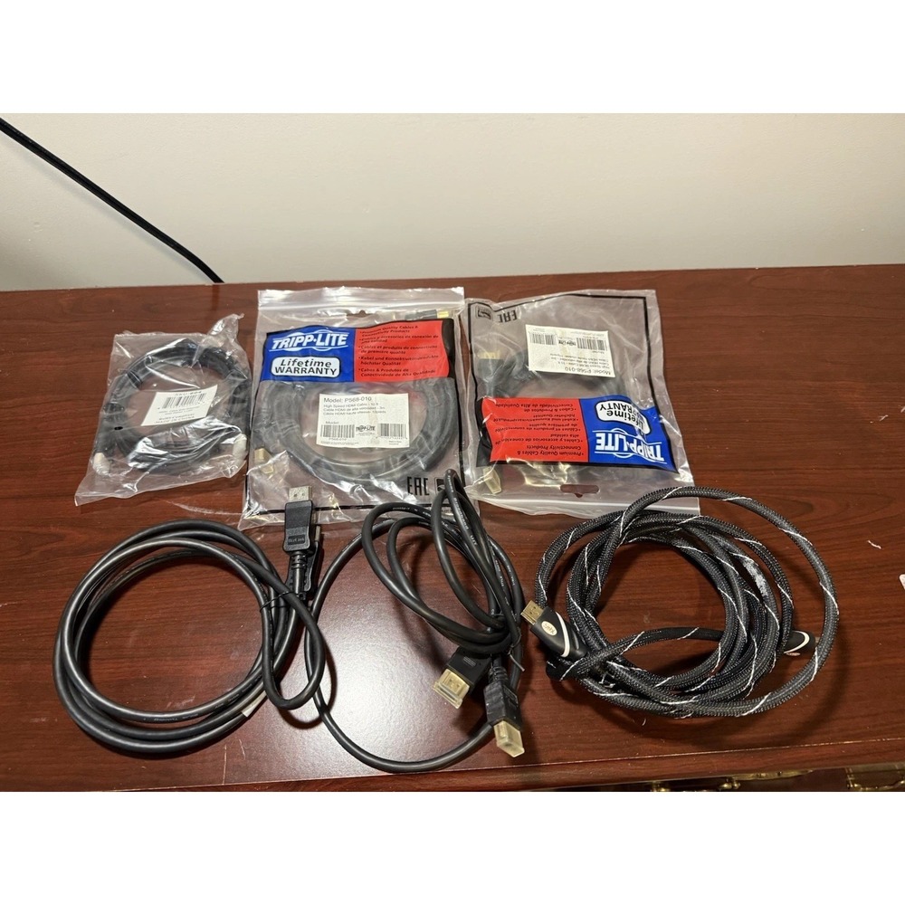 Lot Of 6 HDMI CABLE 10FT,6FT  Wire  White/black - New‎ Open Box